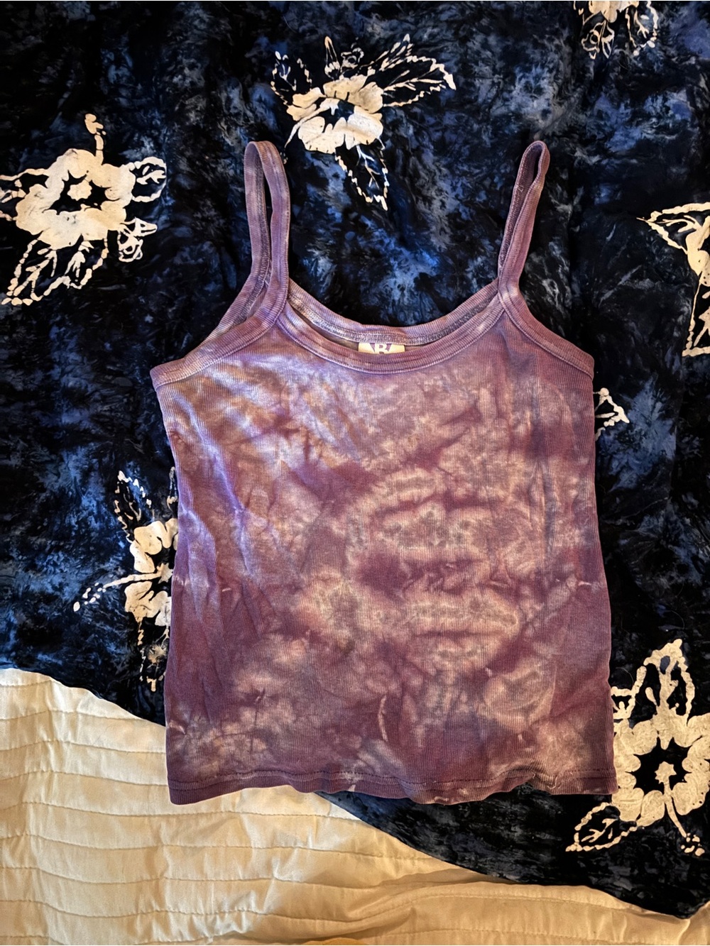 Tie-Dye Purple Women's Camisole Tank with Slim Straps